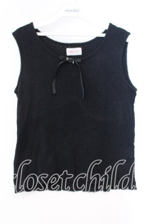 画像: WONDERFUL WORLD / 巻き薔薇リボンタンクトップ  クロ O-25-10-31-028-LO-TO-IG-OS