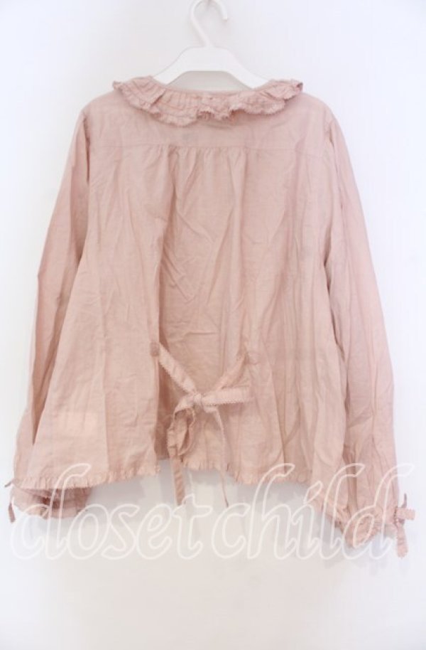 画像4: PINK HOUSE / ピンタックフリル長袖ブラウス【お直しあり】  ピンク O-25-10-31-003-LO-OP-IG-OS (4)