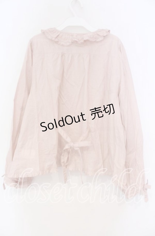画像4: PINK HOUSE / ピンタックフリル長袖ブラウス【お直しあり】  ピンク O-25-10-31-003-LO-OP-IG-OS (4)