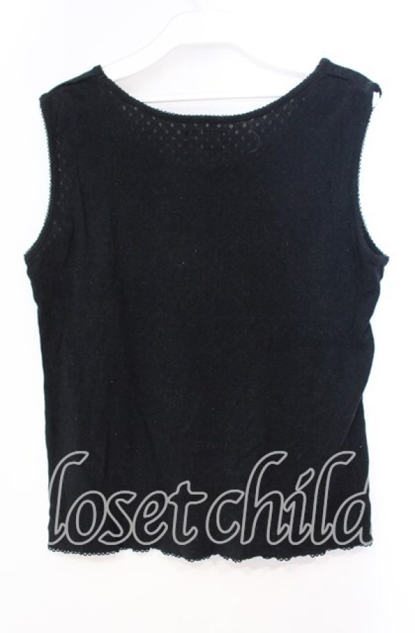 画像3: WONDERFUL WORLD / 巻き薔薇リボンタンクトップ  クロ O-25-10-31-028-LO-TO-IG-OS (3)