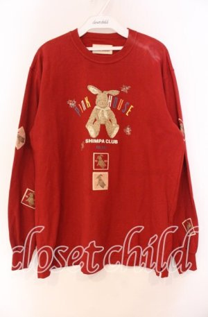 画像: PINK HOUSE / ラビットプリントカットソー L アカ O-25-10-31-029-LO-TO-IG-OS