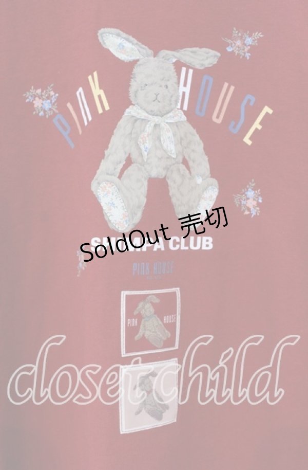 画像2: PINK HOUSE / ラビットプリントカットソー L アカ O-25-10-31-029-LO-TO-IG-OS (2)