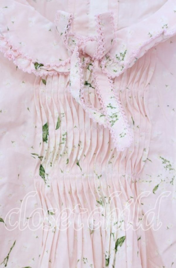 画像2: PINK HOUSE / フラワー柄タックプルブラウス【お直しあり】  ピンク O-25-10-31-030-LO-BL-IG-ZT070 (2)