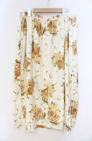 画像: PINK HOUSE / すずらん柄カットスカート  シロ O-25-10-31-031-LO-SK-IG-OS