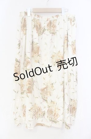 画像: PINK HOUSE / すずらん柄カットスカート  シロ O-25-10-31-031-LO-SK-IG-ZT341