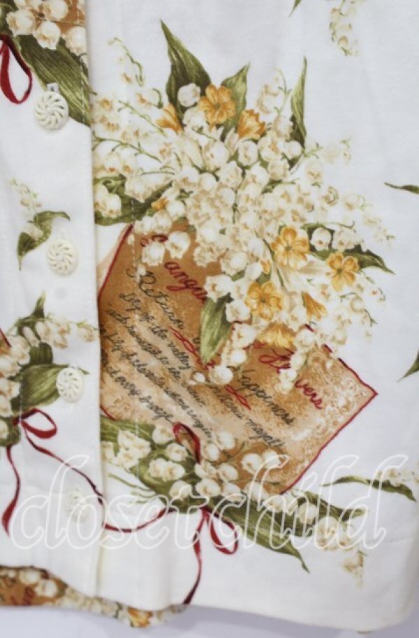 画像2: PINK HOUSE / すずらん柄カットスカート  シロ O-25-10-31-031-LO-SK-IG-OS (2)