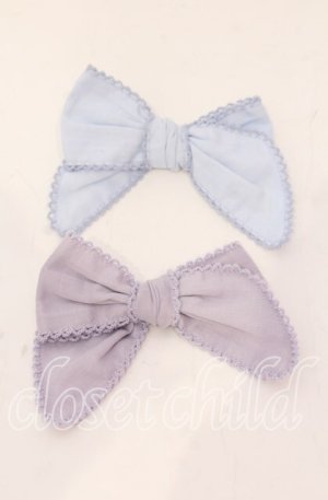 画像: PINK HOUSE / グラデーションリボンブローチセット  サックス×ラベンダー O-25-11-03-001-LO-AC-IG-OS