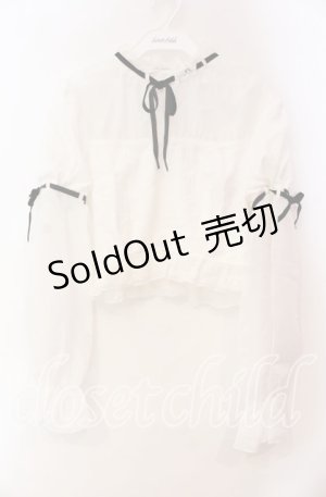画像: Bobon21 / ジャガード切り替えパフスリブラウス L シロ O-25-11-03-028-EL-BL-OW-OS