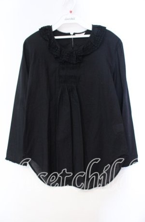 画像: PINK HOUSE / フリル襟カットソー  クロ O-25-11-03-038-LO-TO-IG-ZT1104B