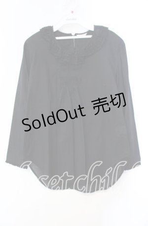 画像: 【SALE】PINK HOUSE / フリル襟カットソー  クロ O-25-11-03-038-LO-TO-IG-ZT333