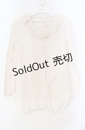 画像: PINK HOUSE / フリル襟カットソー  アイボリー O-25-11-03-039-LO-TO-IG-OS