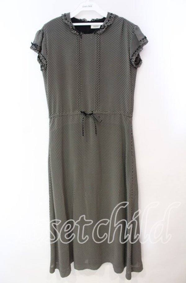 画像1: INGEBORG / ドット半袖ワンピース  クロ×アイボリー O-25-11-03-041-LO-OP-IG-ZT330 (1)