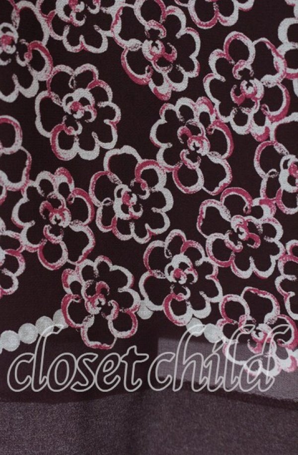 画像2: INGEBORG / 手書きフラワー総柄ブラウス  ワイン O-25-11-03-042-LO-BL-IG-ZT449 (2)