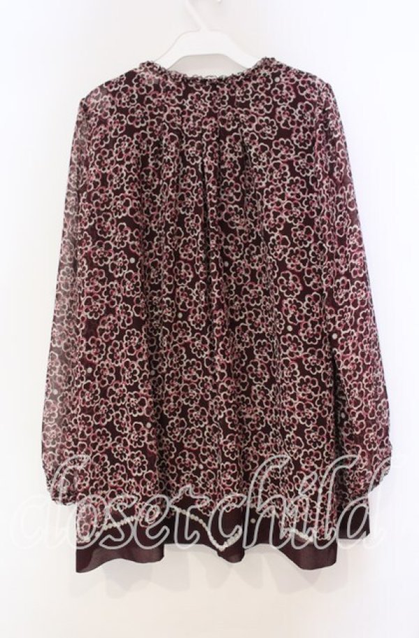 画像3: INGEBORG / 手書きフラワー総柄ブラウス  ワイン O-25-11-03-042-LO-BL-IG-ZT449 (3)