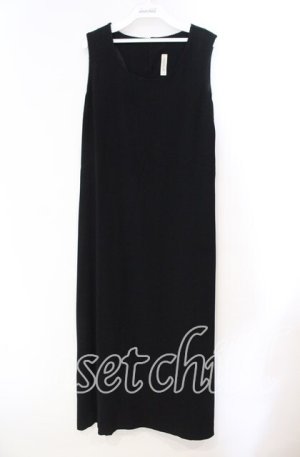 画像: KANEKO ISAO / 後ろボタンノースリーブワンピース  クロ O-25-11-03-044-EL-OP-IG-OS