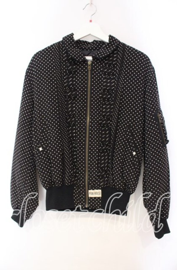 画像1: PINK HOUSE / 水玉ブルゾン  クロ O-25-11-03-046-LO-JA-IG-ZI (1)