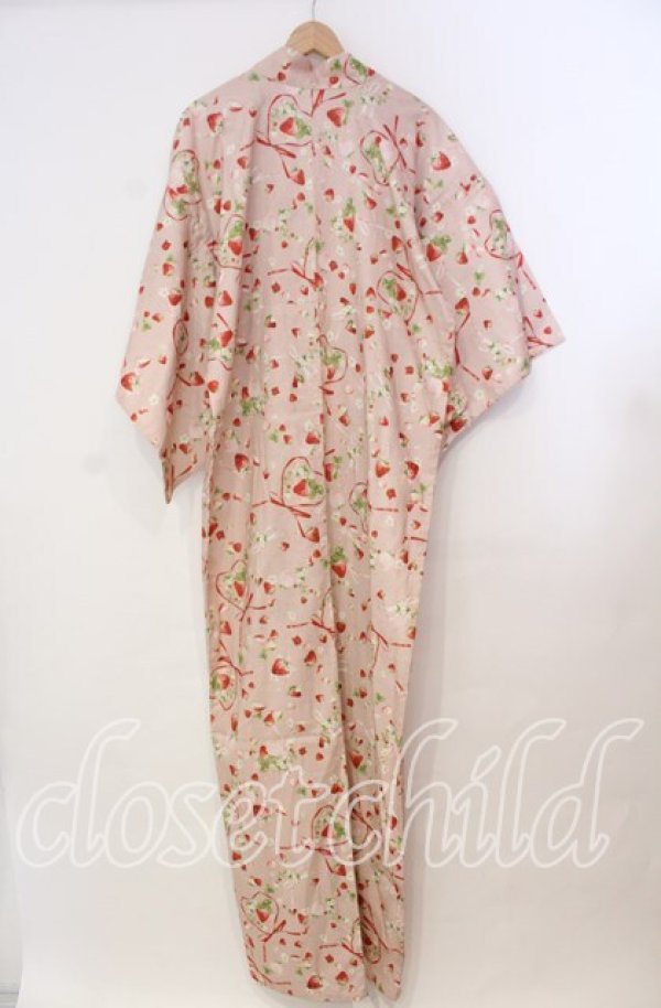 PINK HOUSE / 浴衣 (半幅帯付き) いちご柄ピンク O-25-11-03-006-LO-OP