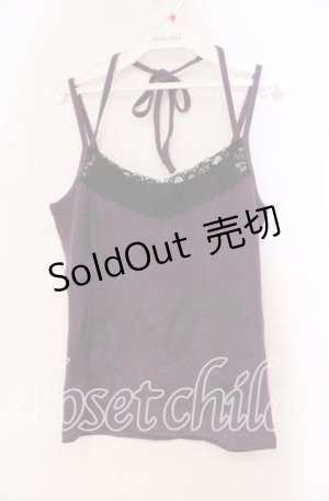 画像: Qutie Frash / レース配色ホルターキャミソール 【旧タグ】  パープル O-25-11-03-054-QU-TO-IG-OS