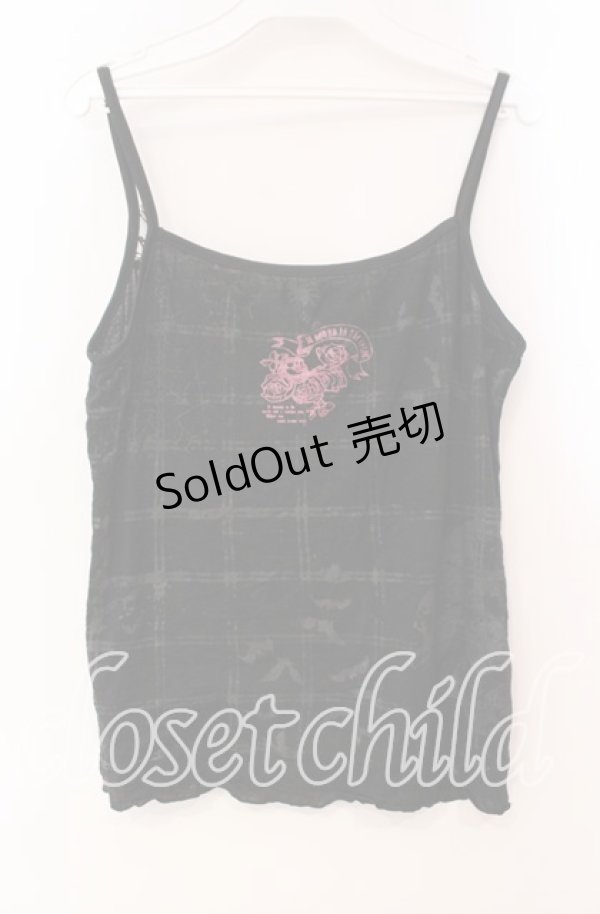 画像3: H jelly / カメオプリントキャミソール  ブラック×ピンク O-25-11-03-056-HN-TO-IG-OS (3)