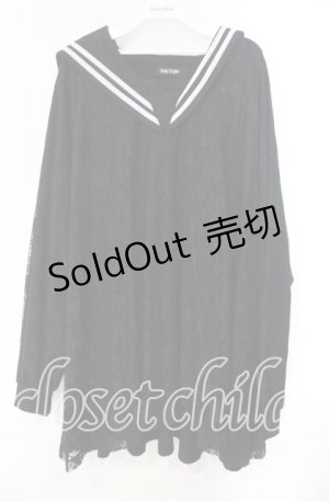 画像: Candy Stripper / LACY SAILOR ONE-PIECE ワンピース  ブラック×ホワイト O-25-11-03-057-PU-OP-IG-OS