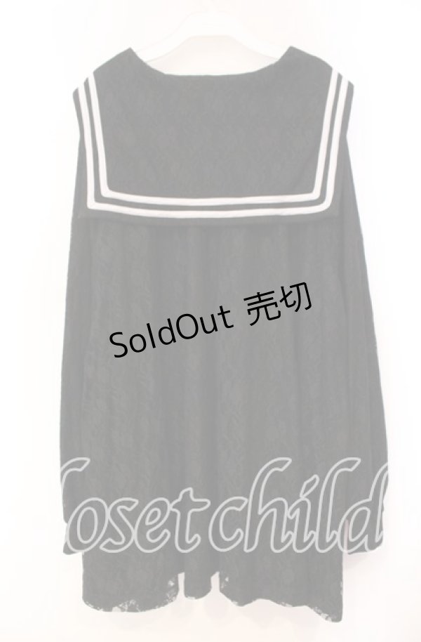 画像3: Candy Stripper / LACY SAILOR ONE-PIECE ワンピース  ブラック×ホワイト O-25-11-03-057-PU-OP-IG-OS (3)