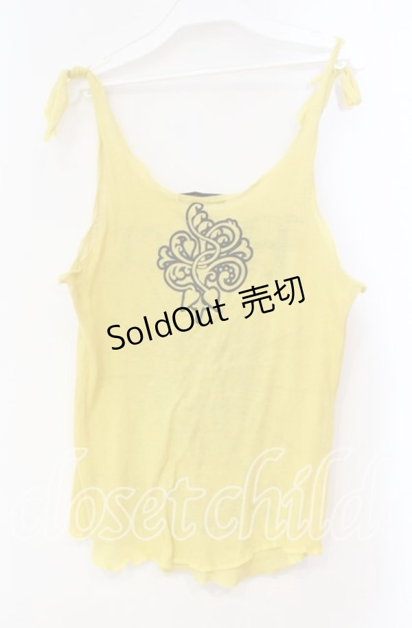 画像3: ALGONQUINS / プリントニットタンクトップ  イエロー O-25-11-03-059-AL-TO-IG-ZT401 (3)