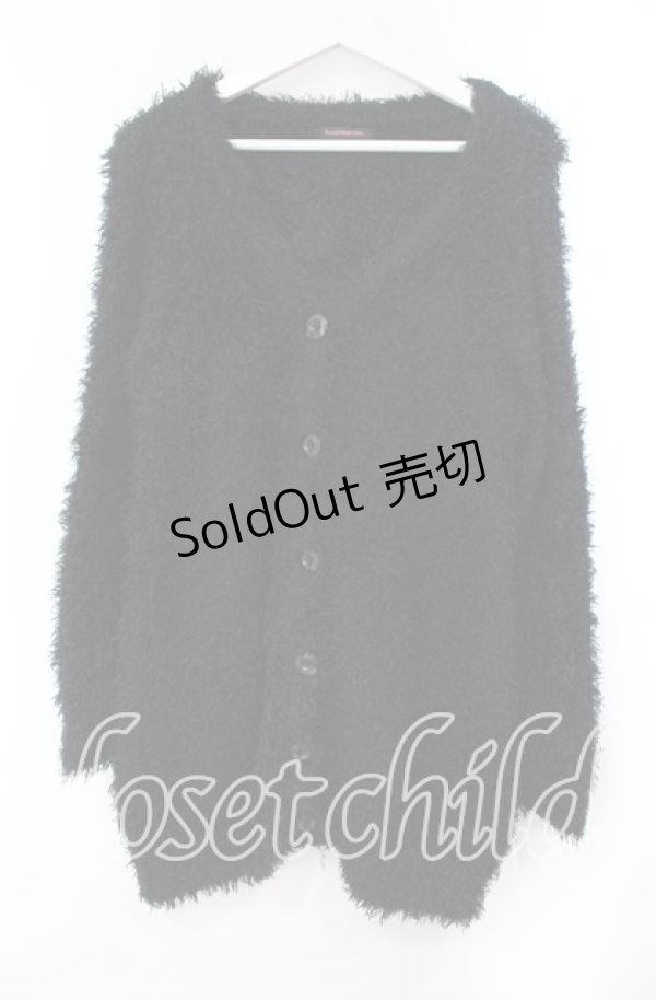 画像1: ALGONQUINS / フェザーカーディガン  ブラック O-25-11-03-060-AL-TO-IG-OS (1)