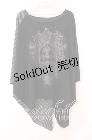 画像: ALGONQUINS / 切り替えドルマントップス  ブラック O-25-11-03-061-AL-TO-IG-OS