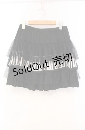 画像: ACDC RAG / ピアノ柄ミニスカート  ブラック×ホワイト O-25-11-03-064-PU-SK-IG-OS