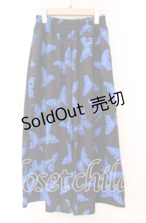 画像: ACDC RAG / バタフライワイドパンツ  ブラック×ネイビー O-25-11-03-066-PU-PA-IG-ZT401