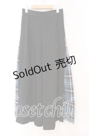 画像: axes femme / チェック切替ワイドパンツ L ブラック O-25-11-03-067-AX-PA-IG-OS