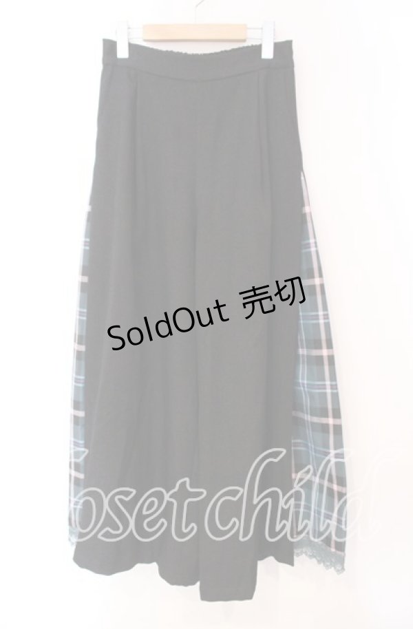画像1: axes femme / チェック切替ワイドパンツ L ブラック O-25-11-03-067-AX-PA-IG-OS (1)