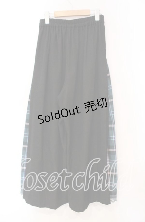 画像2: axes femme / チェック切替ワイドパンツ L ブラック O-25-11-03-067-AX-PA-IG-OS (2)