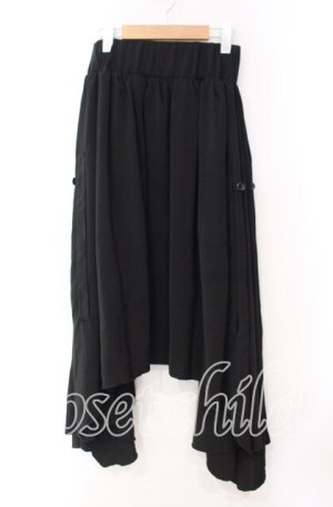 画像: LISTEN FLAVOR / コウモリヘムライン変形マキシスカート  ブラック O-25-11-03-069-PU-SK-IG-OS