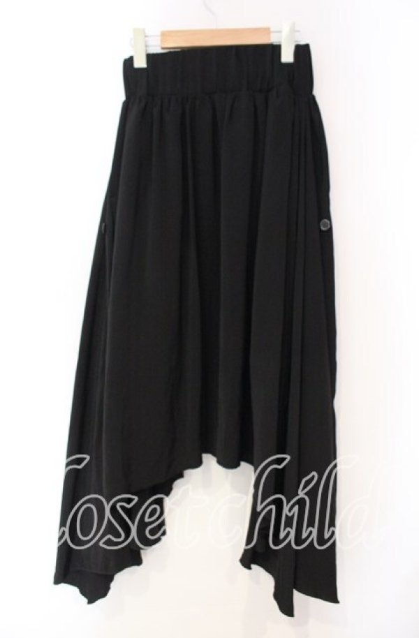 画像3: LISTEN FLAVOR / コウモリヘムライン変形マキシスカート  ブラック O-25-11-03-069-PU-SK-IG-ZT399 (3)