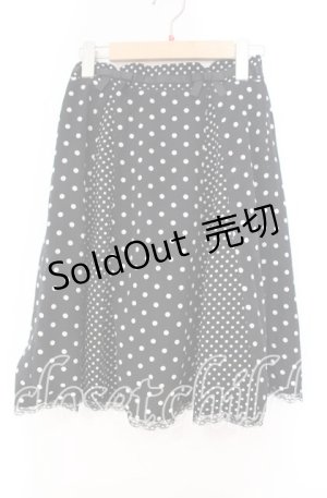 画像: LODISPOTTO / 水玉切り替えスカート M クロ O-25-11-03-070-LO-SK-OW-ZT1108F