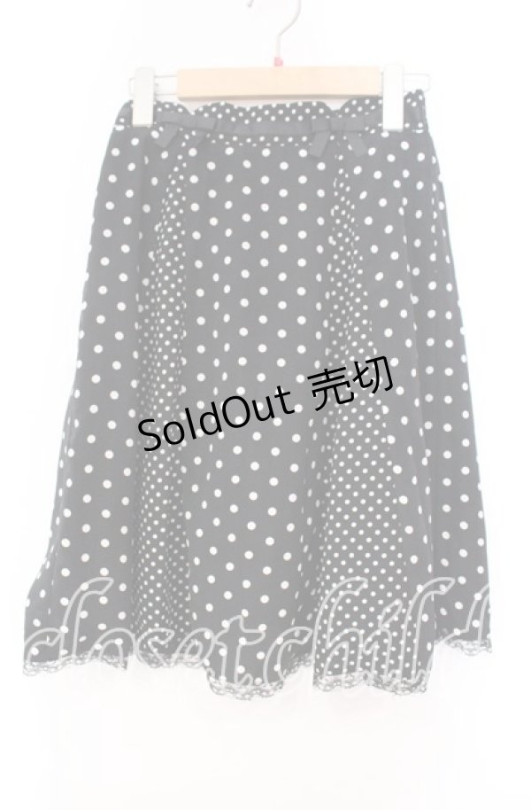画像1: LODISPOTTO / 水玉切り替えスカート M クロ O-25-11-03-070-LO-SK-OW-ZT1108F (1)
