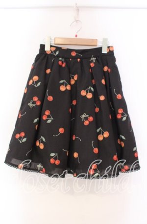 画像: mille fille closet by LODISPOTTO / サクランボスカート S クロ O-25-11-03-075-LO-SK-OW-OS