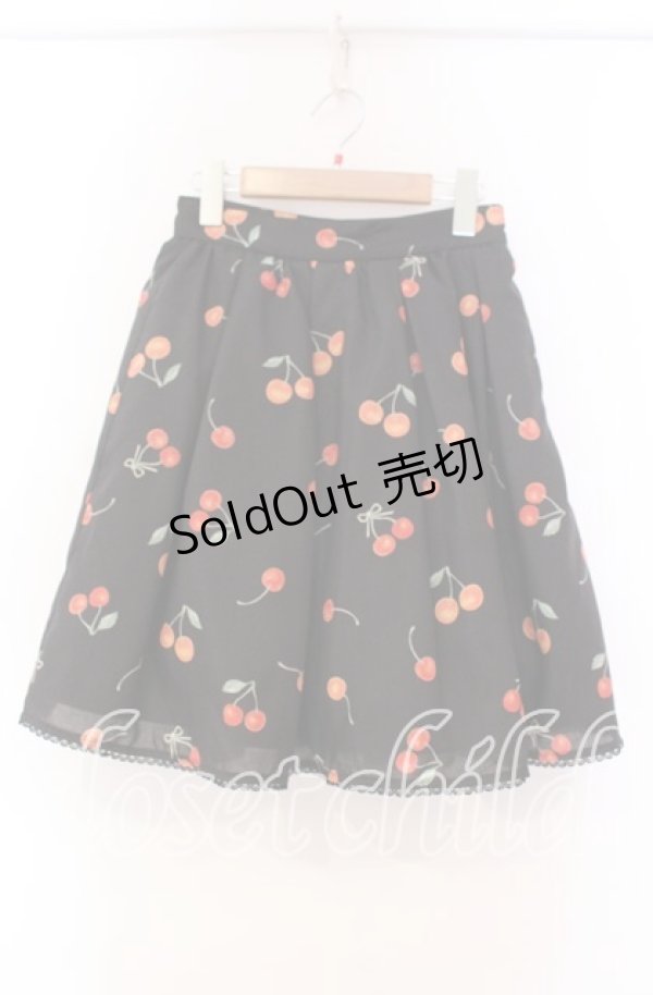 画像1: mille fille closet by LODISPOTTO / サクランボスカート S クロ O-25-11-03-075-LO-SK-OW-OS (1)