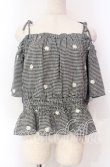 画像1: LODISPOTTO / フラワー刺繍オフショルトップス M クロ O-25-11-03-081-LO-TO-OW-ZT180 (1)