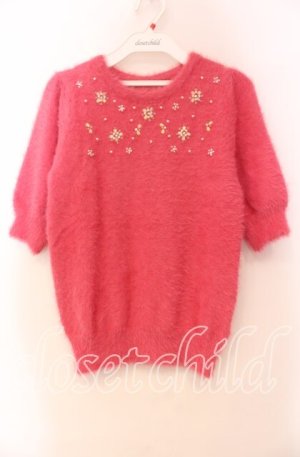 画像: LODISPOTTO / ビジュー配色シャギーニット M ピンク O-25-11-03-084-LO-TO-OW-OS