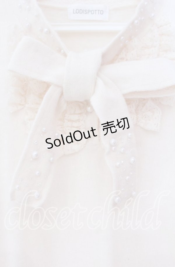 画像2: LODISPOTTO / パール配色ボウタイニット M ピンク O-25-11-03-086-LO-TO-OW-ZT1108F (2)