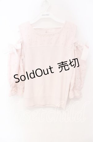 画像: LODISPOTTO / レース切り替えオフショルニット M ピンク O-25-11-03-087-LO-TO-OW-OS