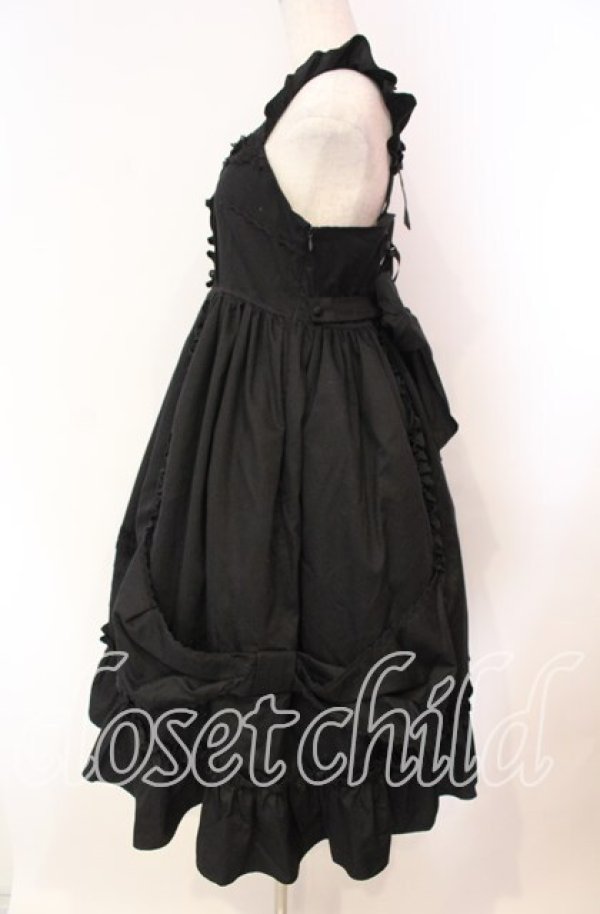 画像4: ALICE and the PIRATES / Dolly Ribbon Frillジャンパースカート  クロ O-25-11-03-008-PA-OP-IG-OS (4)