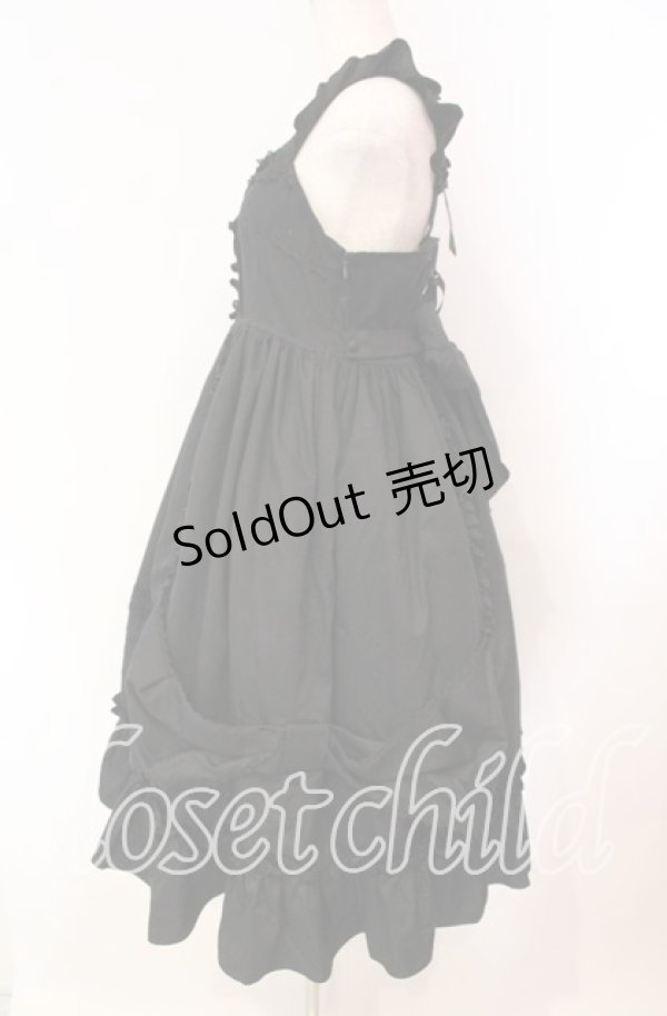 画像4: ALICE and the PIRATES / Dolly Ribbon Frillジャンパースカート  クロ O-25-11-03-008-PA-OP-IG-OS (4)