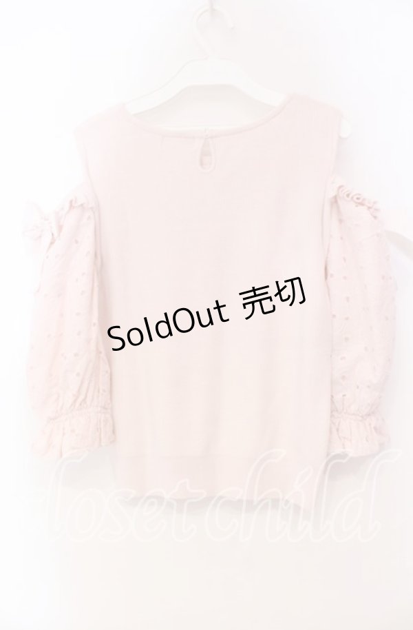 画像3: LODISPOTTO / レース切り替えオフショルニット M ピンク O-25-11-03-087-LO-TO-OW-ZT1108F (3)
