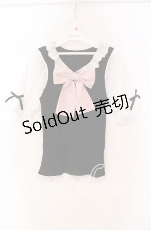 画像: DearMyLove / 大きめリボンフリルビジュートップス M クロ O-25-11-03-088-EL-TO-OW-ZT272