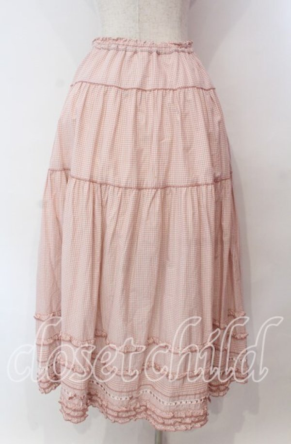 画像4: PINK HOUSE / ティアードスカート  ピンク+ O-25-11-03-013-LO-SK-IG-OS (4)