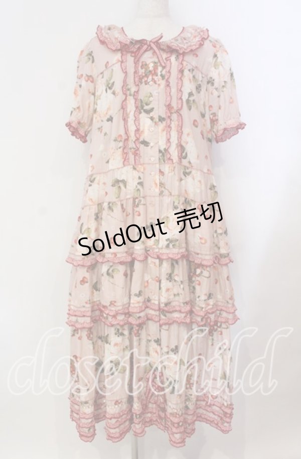 画像1: PINK HOUSE / ストロベリーローズプリントワンピース  ピンク オンラインストア限定 O-25-11-03-016-LO-OP-IG-OS (1)