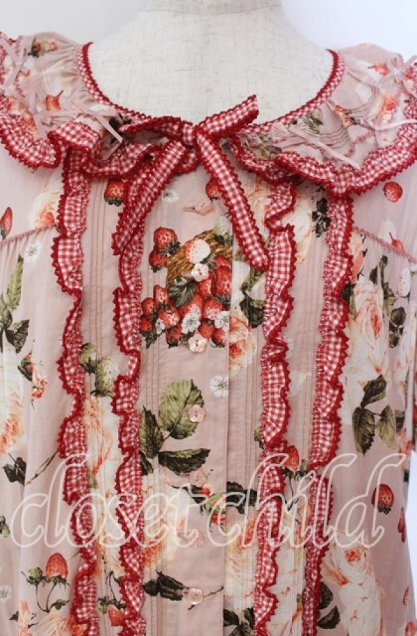 画像2: PINK HOUSE / ストロベリーローズプリントワンピース  ピンク オンラインストア限定 O-25-11-03-016-LO-OP-IG-OS (2)